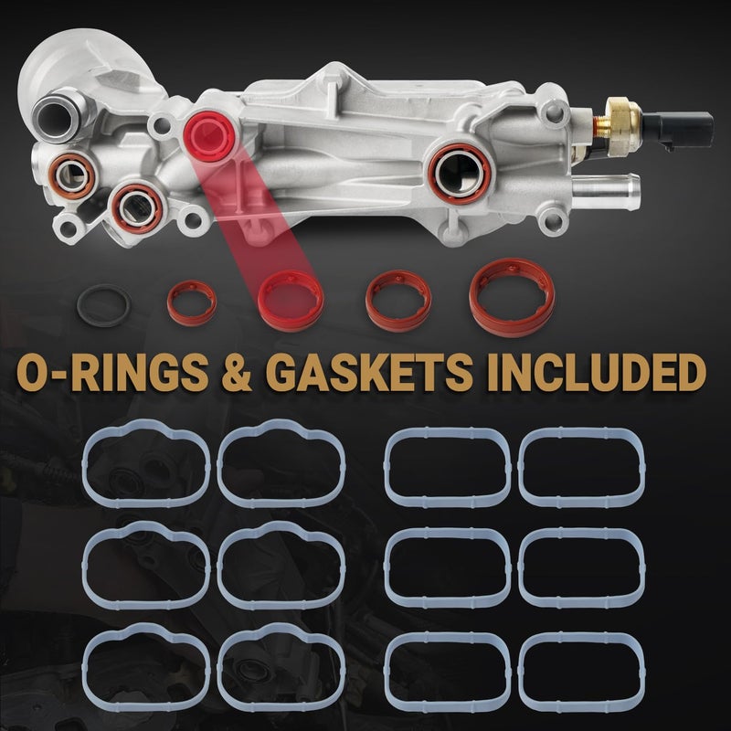 ZARDETO 926-959 Upgrade Aluminum Engine Oil Filter Housing Oil Cooler Kit for 2017-2018 Jeep Wrangler Grand Cherokee Dodge Challenger Charger Journey Caravan Durango Chrysler 200 300 Ram ProMaster 3.6 926-876 - Image 5